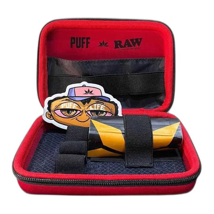 Case Puff + Raw Classic Red
